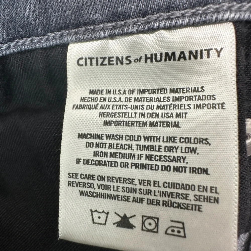 Citizens of Humanity Chrissy Uber High Rise Skinny Jeans Gray Wash Sz‎ 26 Grunge